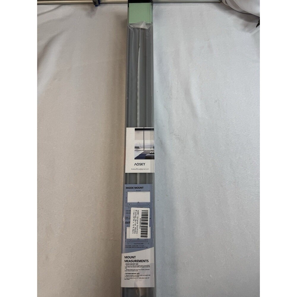 AOSKY Cordless 100% Blackout Roller Shade 29"W x 72"H Dark Grey Linen Window Bli